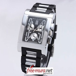 불가리  렉땅골로 크르노그래프 Rubber밴드 블랙