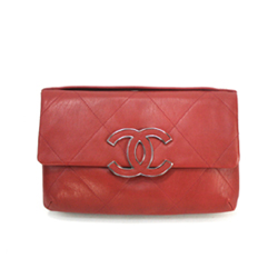 샤넬 2012ss 램스킨 핸들백 와인