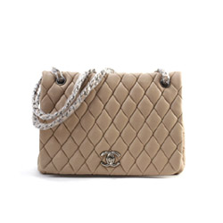 샤넬 파리 byzance 램스킨 숄더 베이지/은장