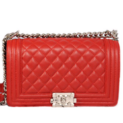 샤넬 캐비어 보이백 레드