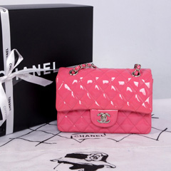 샤넬 클래식 페이던트  핑크/은장