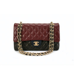 샤넬 램스킨 2.55 미듐 투톤칼라 레드
