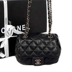 샤넬 램스킨 미니백 블랙/은장