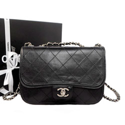 샤넬 램스킨 숄더백 블랙