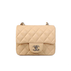 샤넬 캐비어 1115 미니 플랩백16cm 베이지/은장