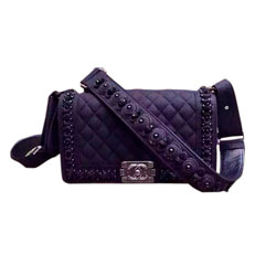 샤넬 크루져 모직 보이백