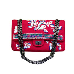 샤넬 모직 자수 시즌백