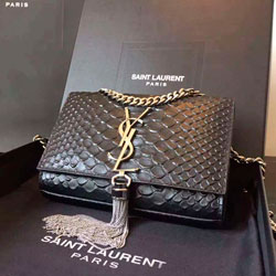 생로랑 뱀피무늬 체인 크로스백