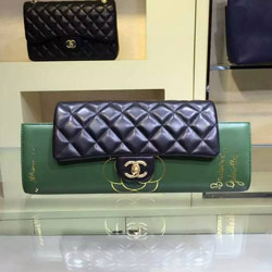 샤넬 램스킨 클러치 그린