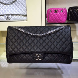 샤넬 캐비어 플랩백 블랙