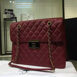 샤넬 램스킨 숄더백 버건디
