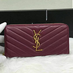 입생로랑 지퍼 장지갑 2218 버건디