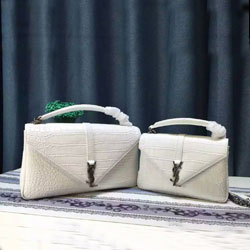 생로랑 샤첼백 악어무늬 화이트