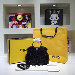 펜디 플라워 토드백 블랙 6590