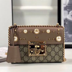 구찌 [패들락] 스터드 가죽 숄더백 432182