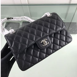 샤넬 클래식 캐비어 뉴미듐 금장/은장 23cm